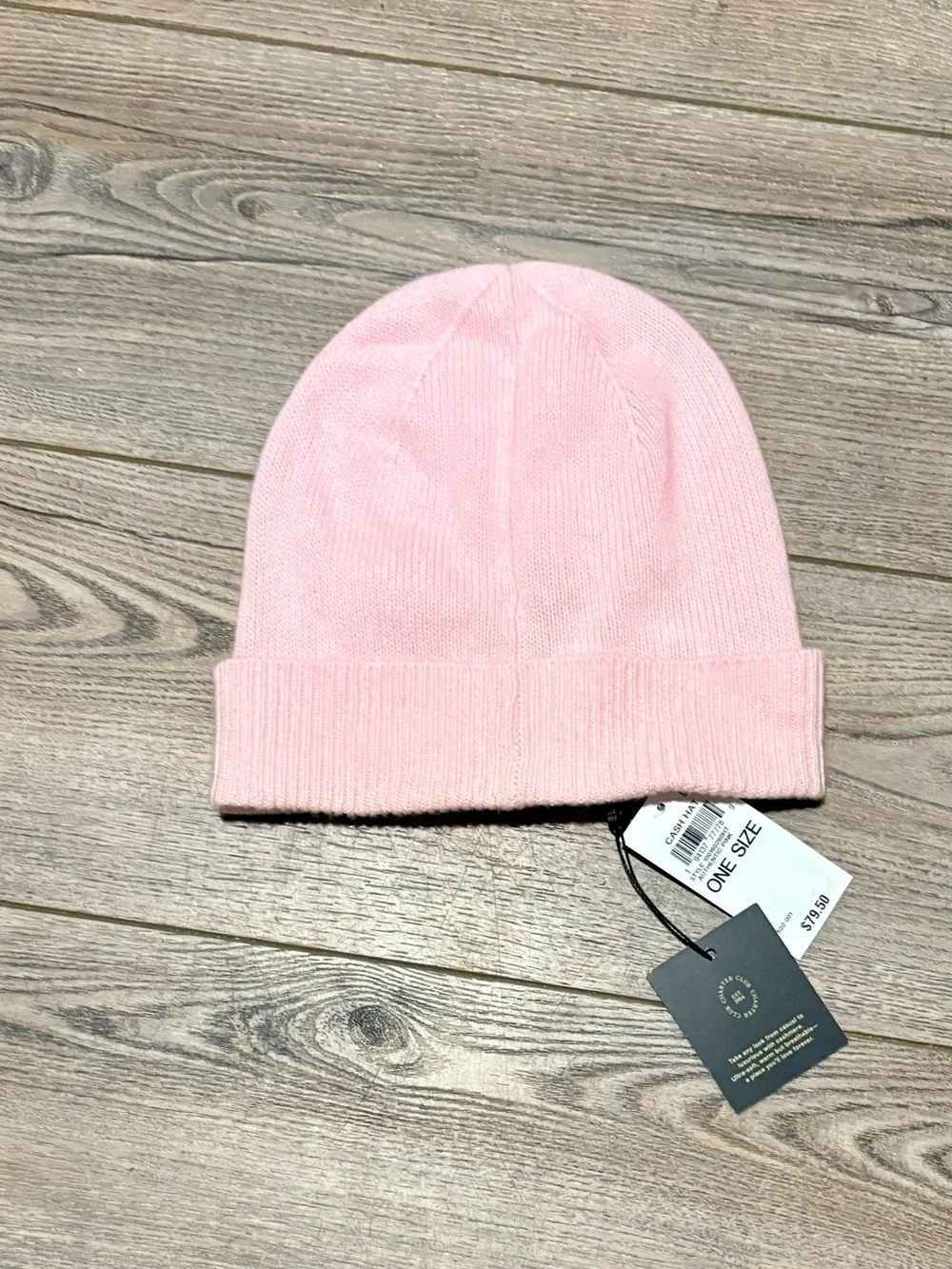 Nwt pink cashmere hat beanie cuffed